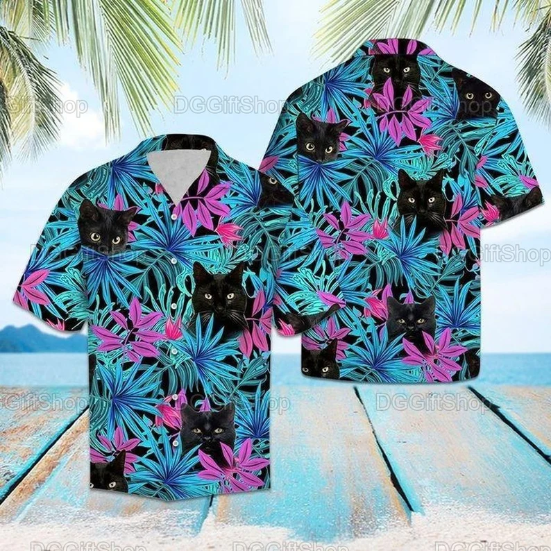Cat Hawaiian Shirts, Cat Vintage Beach Shirt, Gift For Him, Father's Day, Cat Hawaiian, Funny Cat, Cat Lover, Shirt For Men HO1780