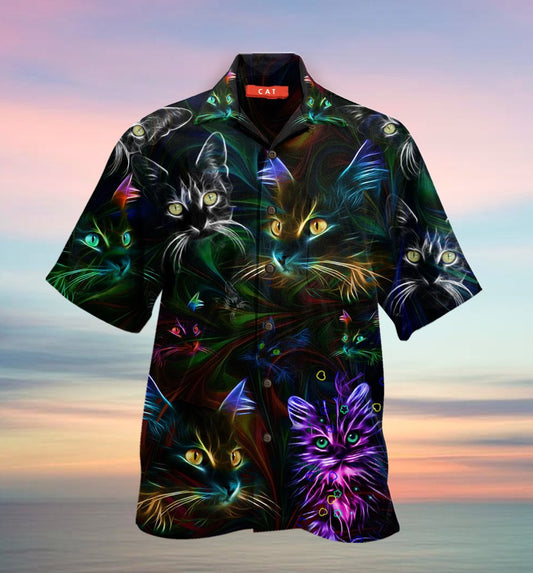 Cat 3D Hawaiian shirt glow, hawaiian shirt for men, women HO2457