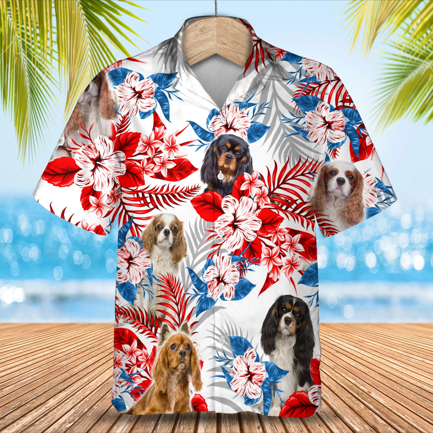 Cavalier King Charles Spaniel Hawaiian Shirt, Summer aloha shirt, Men Hawaiian shirt, Women Hawaiian shirt HO0820