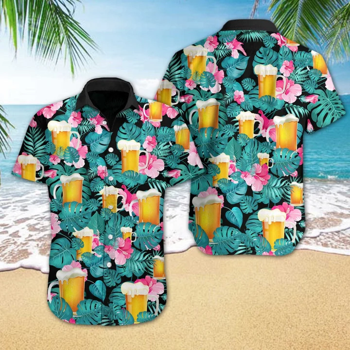 Cheer Nice Beer Tropical Hawaiian Shirt, Short Sleeve Hawaiian Aloha Shirt for men HO1845