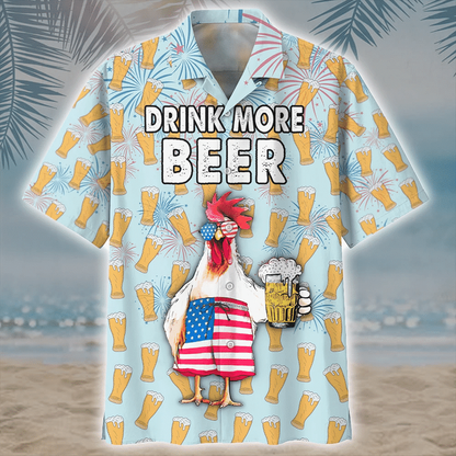 Chicken And Beer Watercolor Hawaiian Shirt, aloha shirt hawaii, Hawaii shirts mens HO2007