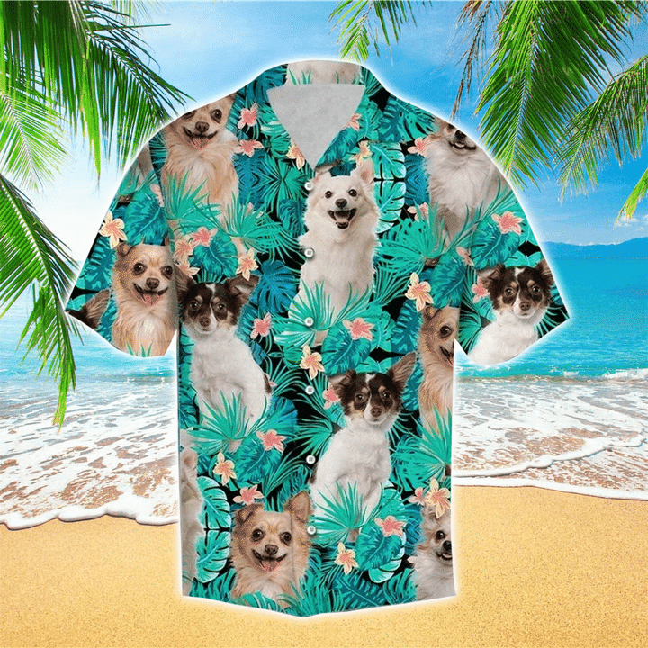 Chihuahua 3D hawaiian Shirt for Men women, Chihuahua Clothing, Custom of Chihuahua Shirt, Chihuahua Hawaiian Shirt For Dog Lovers HO2443