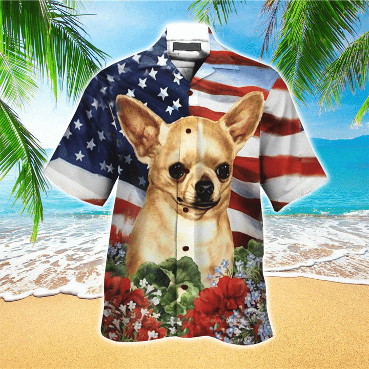 Chihuahua Terrier hawaiian Shirt, Chihuahua Clothing, Flowers Aloha Shirt For Dog Lovers HO2444