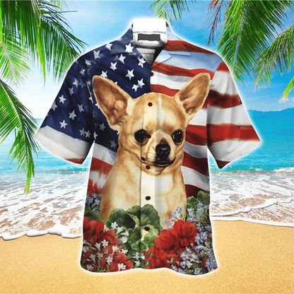 Chihuahua Terrier hawaiian Shirt, Chihuahua Clothing, Flowers Aloha Shirt For Dog Lovers HO2444