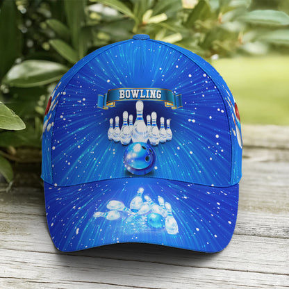Bowling Vector Art Blue Baseball Cap Lasfour CO0892