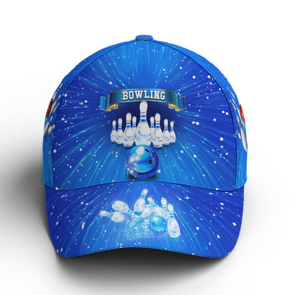 Bowling Vector Art Blue Baseball Cap Lasfour CO0892