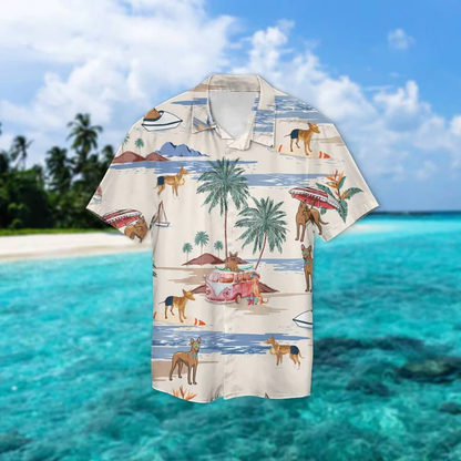 Cirneco Delletna Summer Beach Hawaiian Shirt, Hawaiian Shirts for Men Short Sleeve Aloha Beach Shirt HO0965