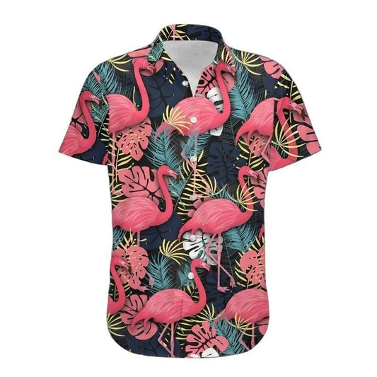 Classic Leave Flamingo Ornamental Hawaiian Shirt for Women HO2114