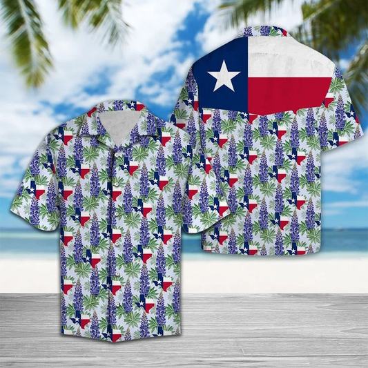 Classic Texas Bluebonnet Flag Hawaiian Shirt for Men and women HO0188
