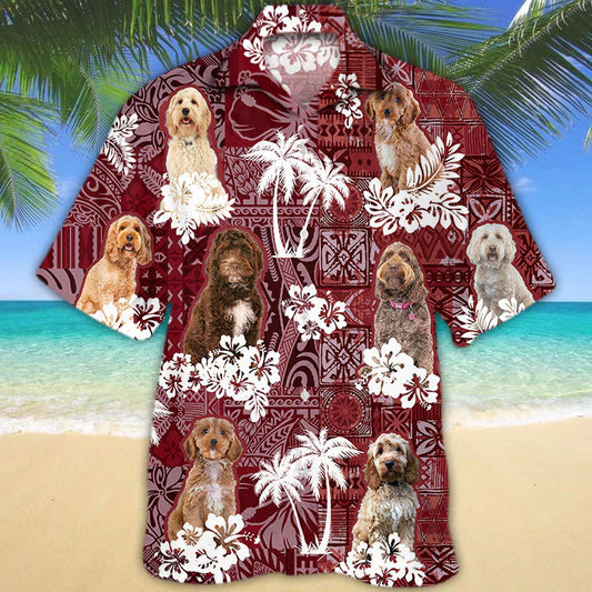Cockapoo red Hawaiian Shirt, Gift for Dog Lover Shirts, Animal Summer Shirts, Hawaiian Shirt Men HO1270