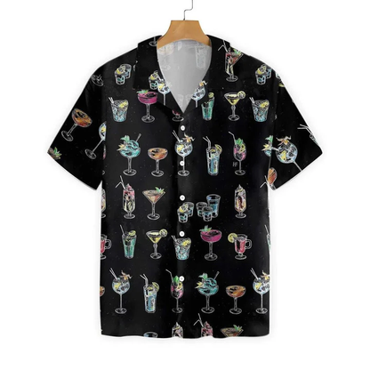 Cocktail For You Gift For Bartender Black Background Hawaiian Shirt HO0750