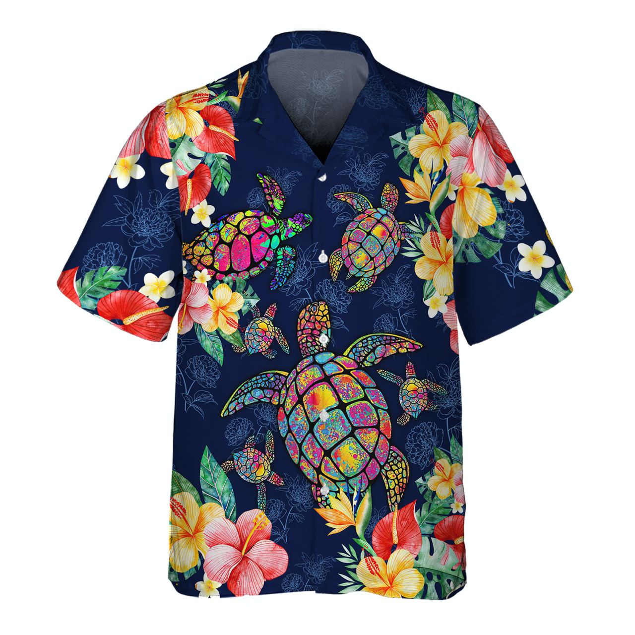 Red Bird Turtle 3D Hawaiian shirt Men's HO1474
