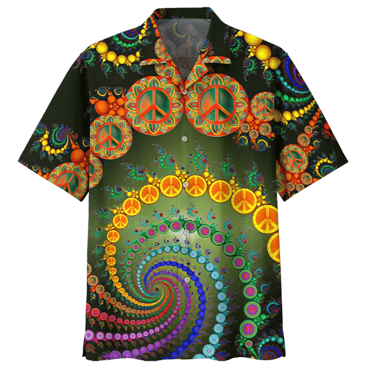 Colorful Spiral Design Hippie Pattern Hawaiian Shirt HO2170