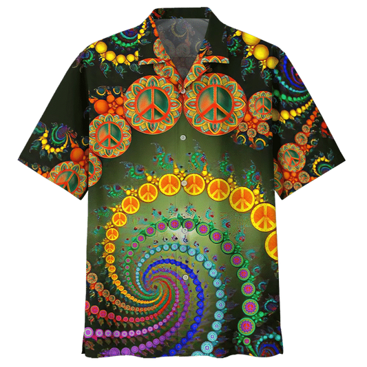 Colorful Spiral Design Hippie Pattern Hawaiian Shirt HO2170
