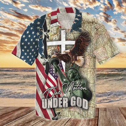 Cool America One Nation Under God Hawaiian Shirt HO2183