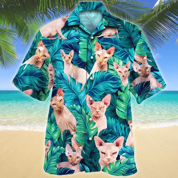 Cool Summer Vacation Gift For Sphynx Cat Lovers Hawaiian Shirt HO1857