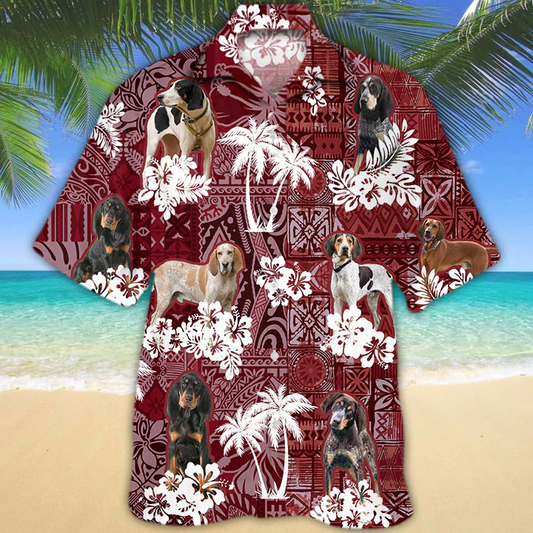 Coonhound red Hawaiian Shirt, Gift for Dog Lover Shirts, Animal Summer Shirts, Hawaiian Shirt Men HO1266