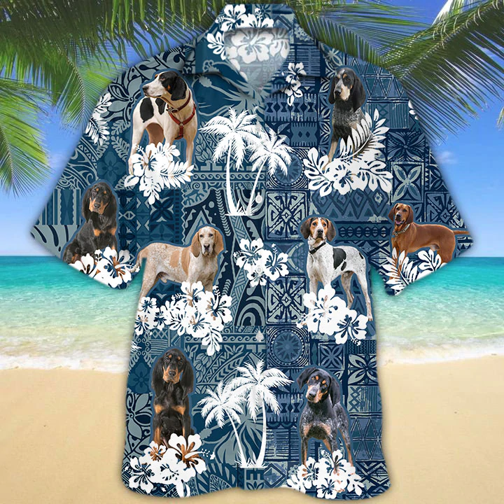 Coonhound Hawaiian Shirt, Flowers Aloha Shirt For Dog Lovers, Hawaiian shirts for men, women HO2698
