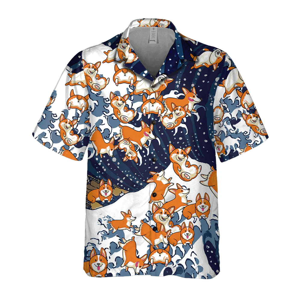Corgi Hawaiian Shirt, Dog hawaiian shirt, Gift for dog lovers HO1426
