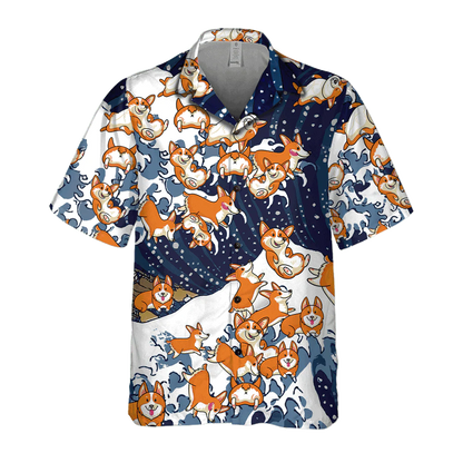 Corgi Hawaiian Shirt, Dog hawaiian shirt, Gift for dog lovers HO1426