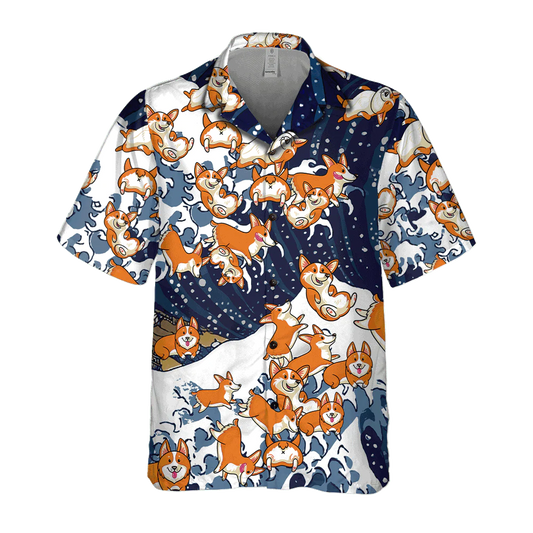 Corgi Hawaiian Shirt, Dog hawaiian shirt, Gift for dog lovers HO1426