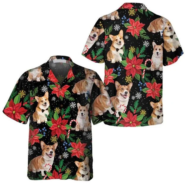 Corgi With Christmas Plants Hawaiian Shirt Gift For Dog Owners HO0767
