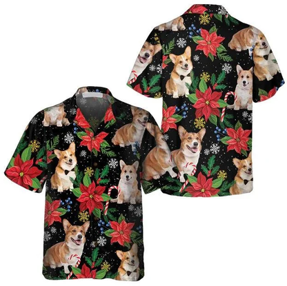 Corgi With Christmas Plants Hawaiian Shirt Gift For Dog Owners HO0767