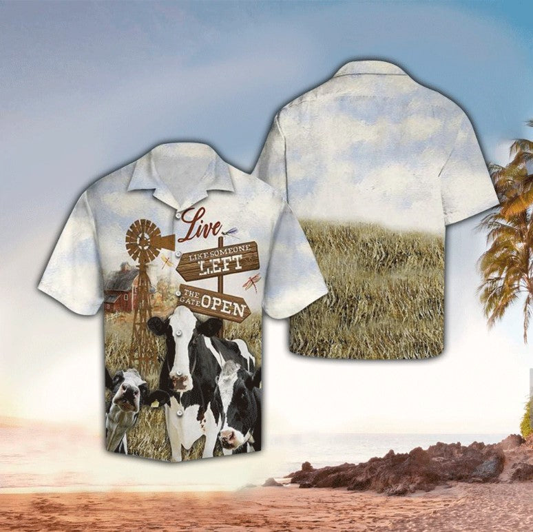 Cow Farm Hawaiian Shirt, Hawaii Shirt Men, Aloha Shirt, Tropical Sleeve Summer HO2261
