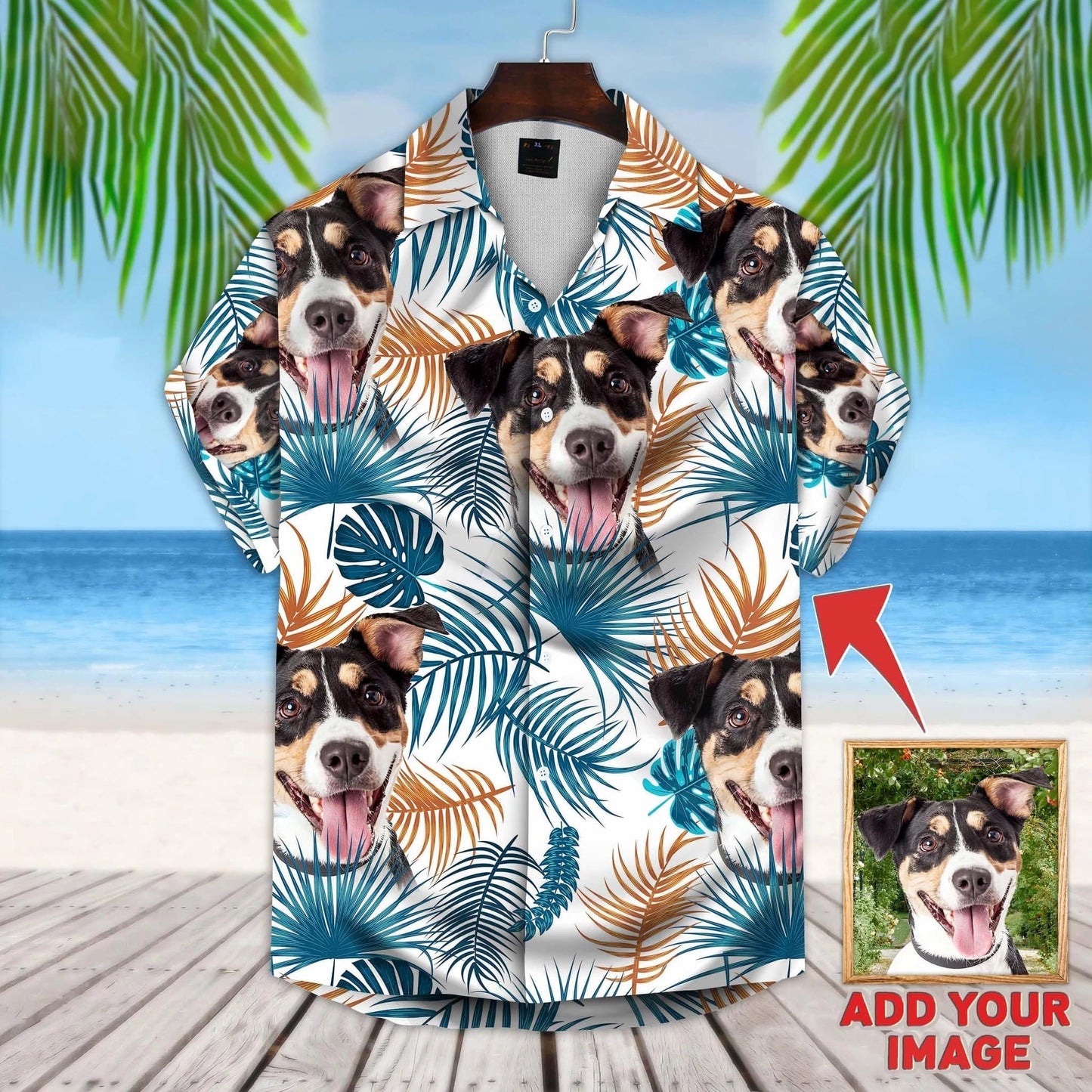 Custom photo Dog floral Aloha Shirt, Dog Hawaiian shirt For Men, Women, dog Flowers Pattern Short Sleeve Hawaiian Shirt HO1384