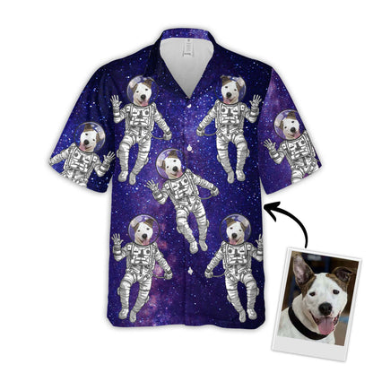 Personalized Image Dog in Galaxy Pattern Short-Sleeve Hawaiian Shirt, Summer Shirt, Idea Gift for Men Women HO4368