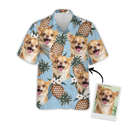 Custom Image Pet Pineapple Pattern Short-Sleeve Hawaiian Shirt, Dog Hawaiian shirt For Men, Women HO4382