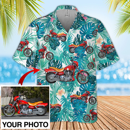 Custom Seamless Biker Hawaiian Shirt, moto biker aloha shirt for men, Hawaii shirt woman HO2640