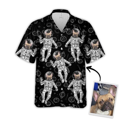 Custom Image Pet Funny Space Pattern Short-Sleeve Hawaiian Shirt, Gift for Dog Lovers HO4369