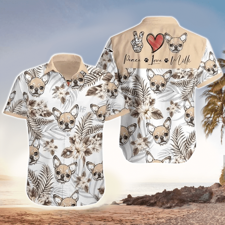 Chihuahua Terrier hawaiian Shirt, Chihuahua Clothing, Flowers Aloha Shirt For Dog Lovers HO2444