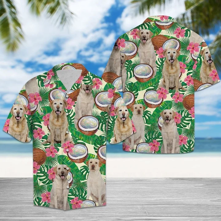 Labrador Retriever With Tropical Coconut Hawaiian Shirt HO1822