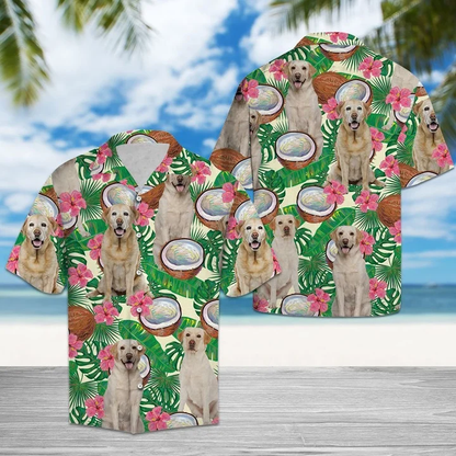 Labrador Retriever With Tropical Coconut Hawaiian Shirt HO1822