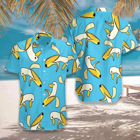 3D All Over Print Cute Banana Duck Background Design Hawaiian Shirt HO3812