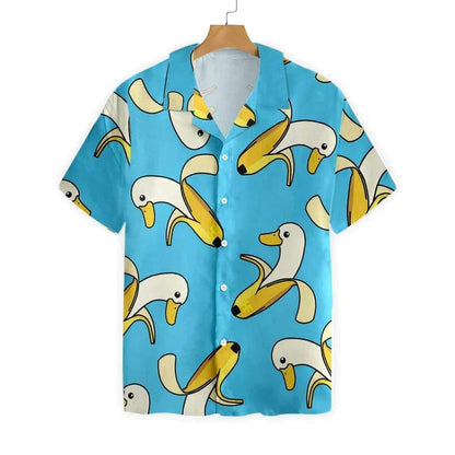 3D All Over Print Cute Banana Duck Background Design Hawaiian Shirt HO3812