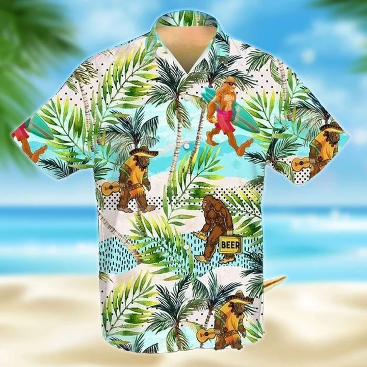 Cute Bigfoot Colorful Background Design Hawaiian Shirt HO2123