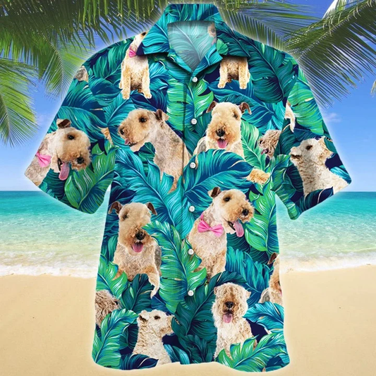Lakeland Terrier Dog Lovers Summer Beach Palm Tree Hawaiian Shirt, Summer aloha hawaii shirt for Men women HO1729