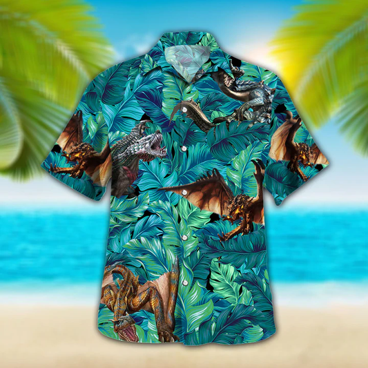 Dinosaur Lovers Hawaiian Shirt, Animal Hawaiian shirt vintage flower, Short Sleeve Hawaiian Aloha Shirt for men, Women HO2628