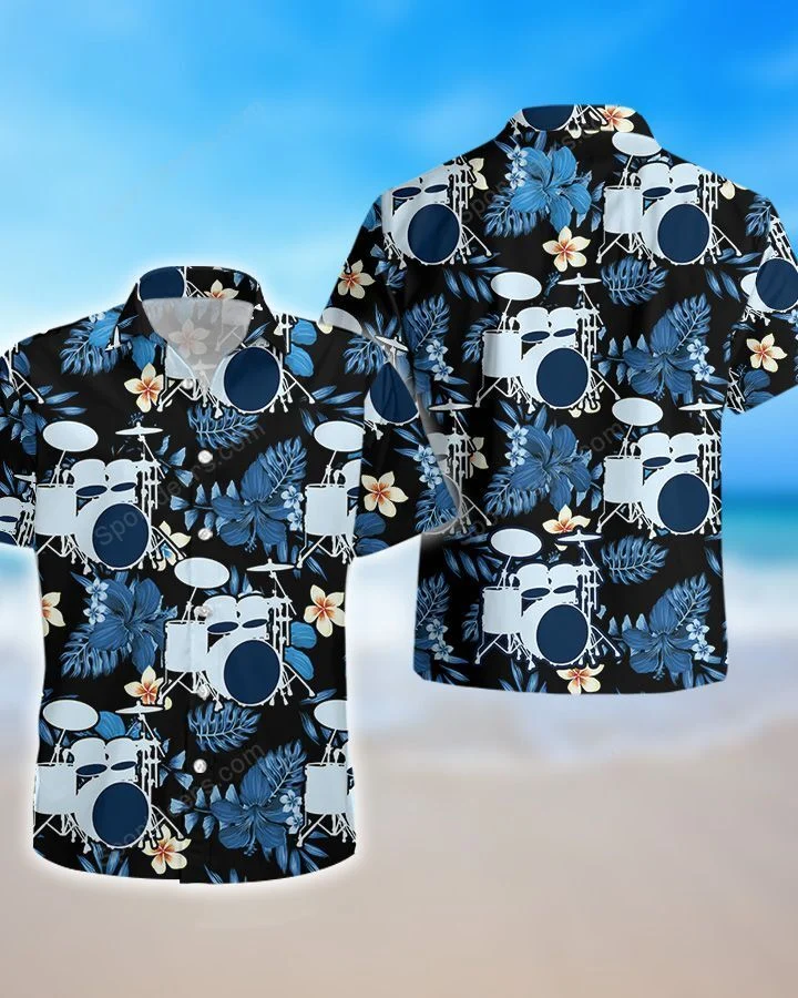 Drum - Floral Hawaiian Shirt, Summer gift, Hawaiian Shirts for Men, Aloha Beach Shirt HO1012