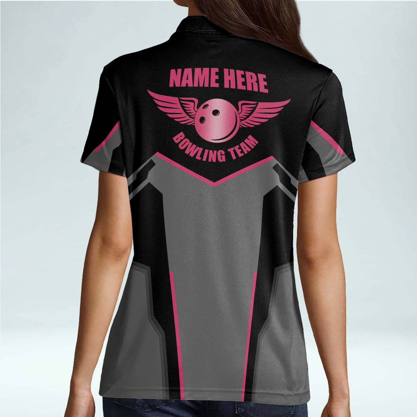 Custom Bowling Shirts For Women - Personalized 3D Pink Funny Bowling Shirts - Women's Bowling Team Shirts - Bowling Jersey With Name For Women BW0075