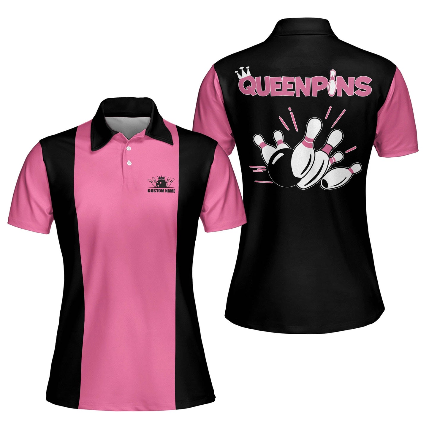 Custom Queen Pins Bowling Shirts Polos BW0050