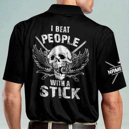 I Beat People with A Stick Billiard Polo Shirt BI0010
