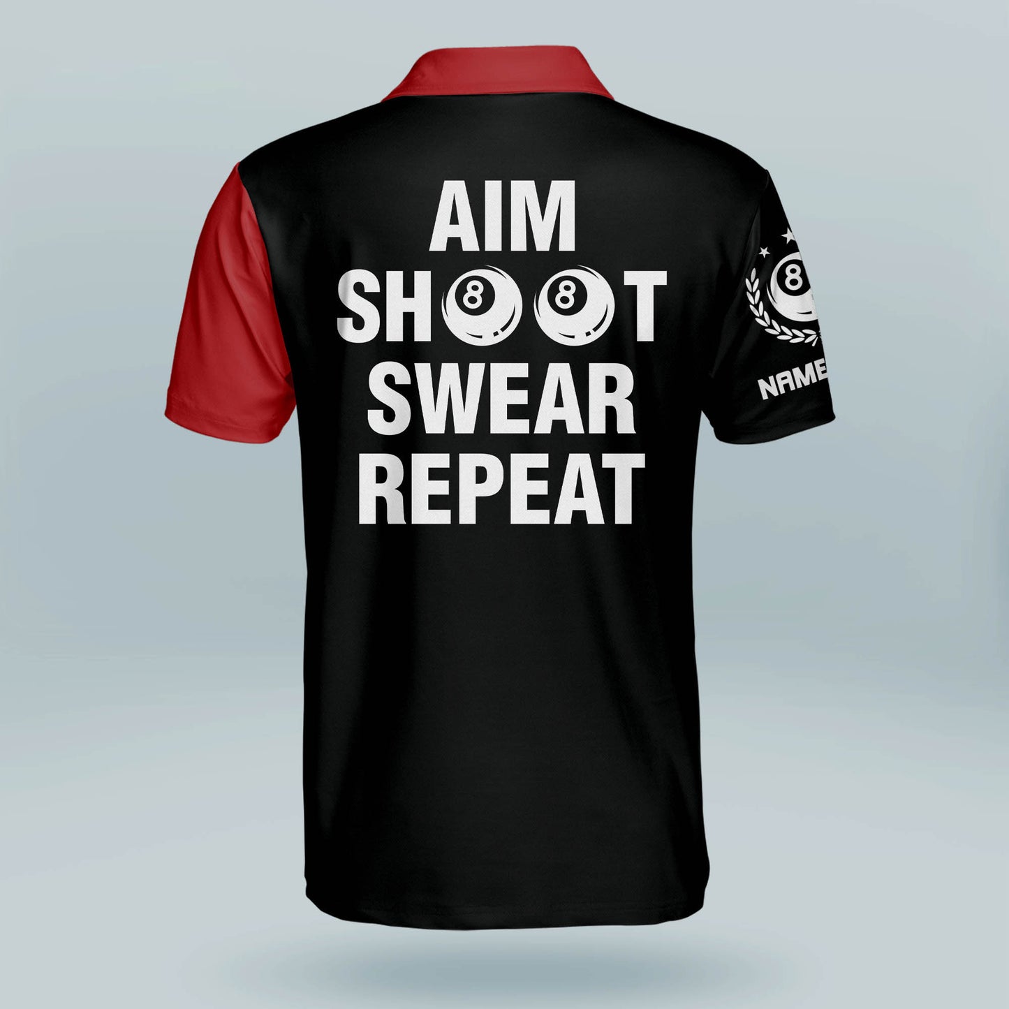Aim Shoot Swear Repeat Billiard Polo Shirt BI0019
