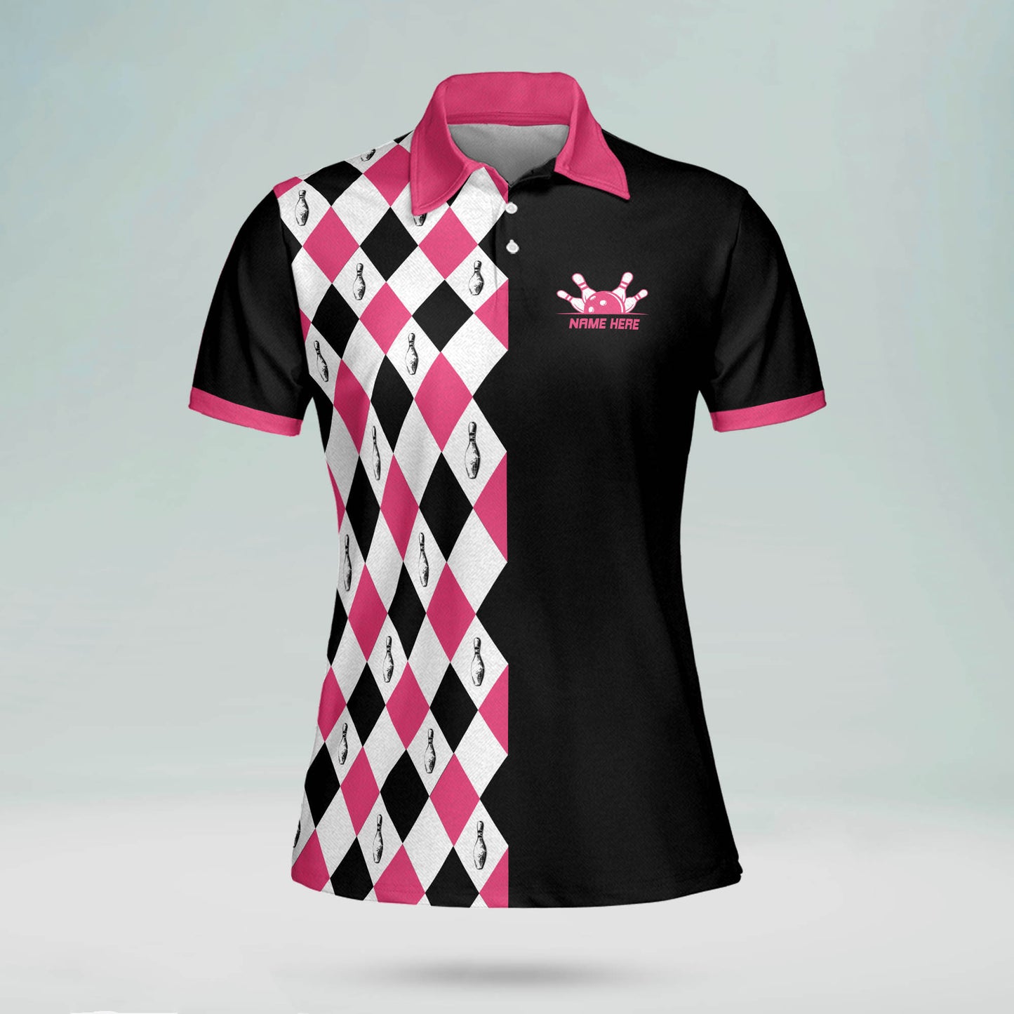 Custom Bowling Shirts For Women - Retro Womens Bowling Shirts Funny - Ladies Bowling Shirt Pattern - Polo Bowling Shirts Womens BW0033