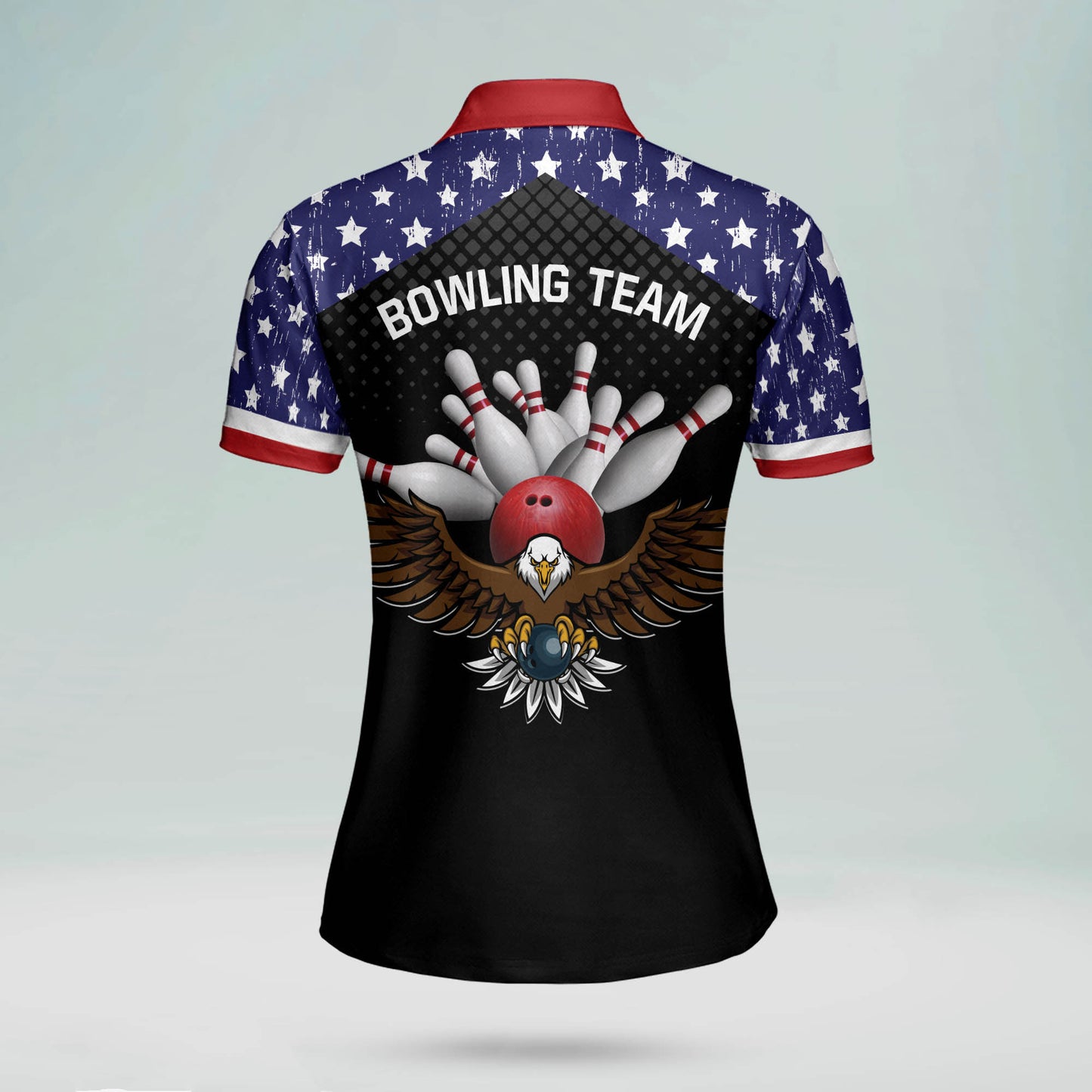 American Flag Bowling Shirt Ladies BW0043