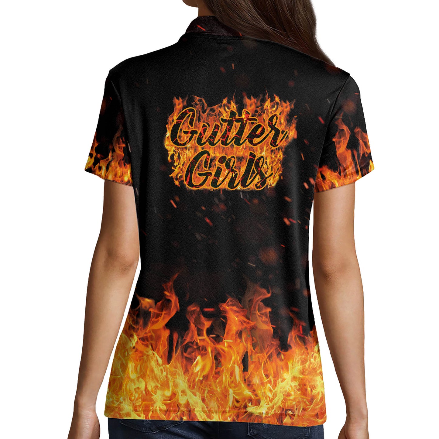 Custom Gutter Girls Fire Bowling Shirt BW0046