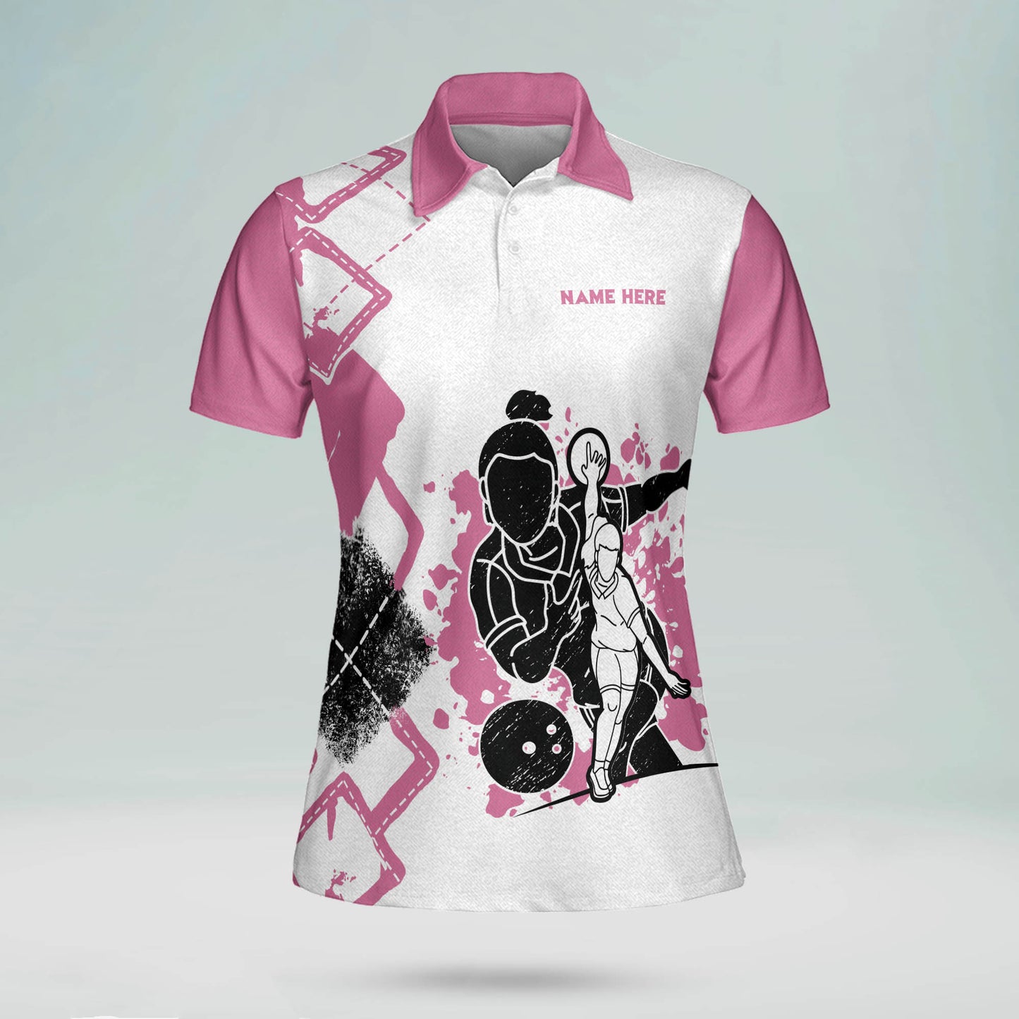 Custom Bowling Shirts For Women - Funny Bowling Shirts Womens - 3D Women's Bowling Jerseys - Quick-Dry Short Sleeve Bowling Polo Shirts BW0038